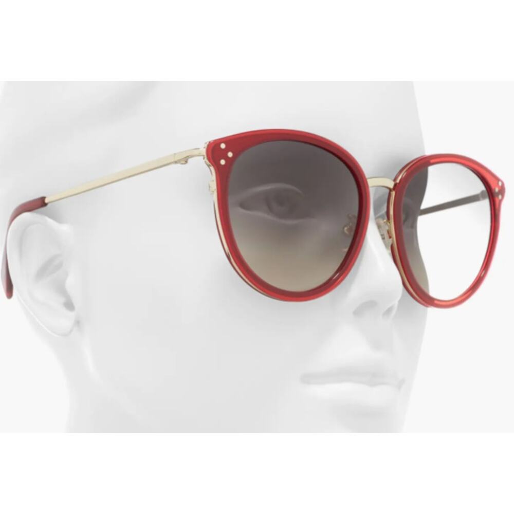 CELINE 56mm Round Sunglasses Red Shiny Red - Picture 2 of 12